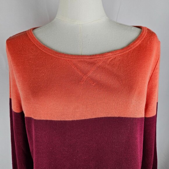 J.Crew Colorblock Lightweight Sweater Medium Linen Blend  Boatneck Preppy - Picture 4 of 8